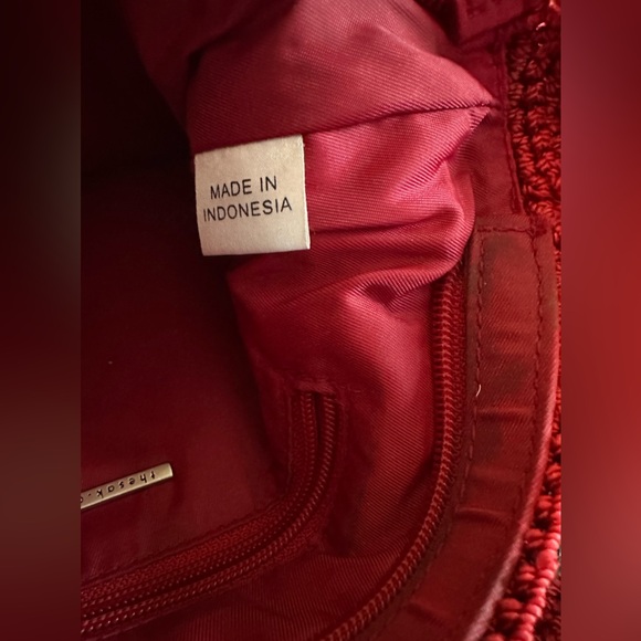 The Sak Crochet Knit Shoulder Crossbody Bag Crimson Red EUC 90s Y2K Style - Picture 8 of 8